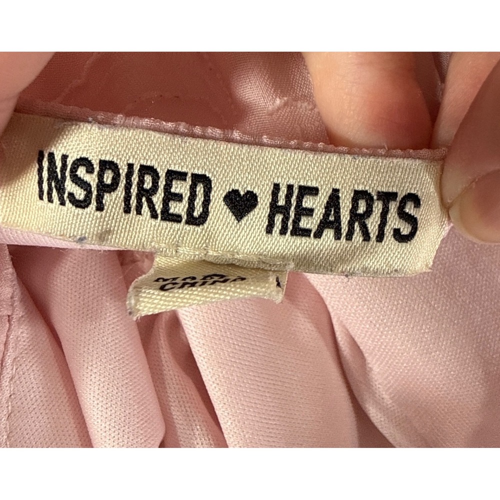 Inspired Hearts Pink Floral Burnout Smocked Mini Dress Small Cottagecore Fairy - Picture 8 of 9